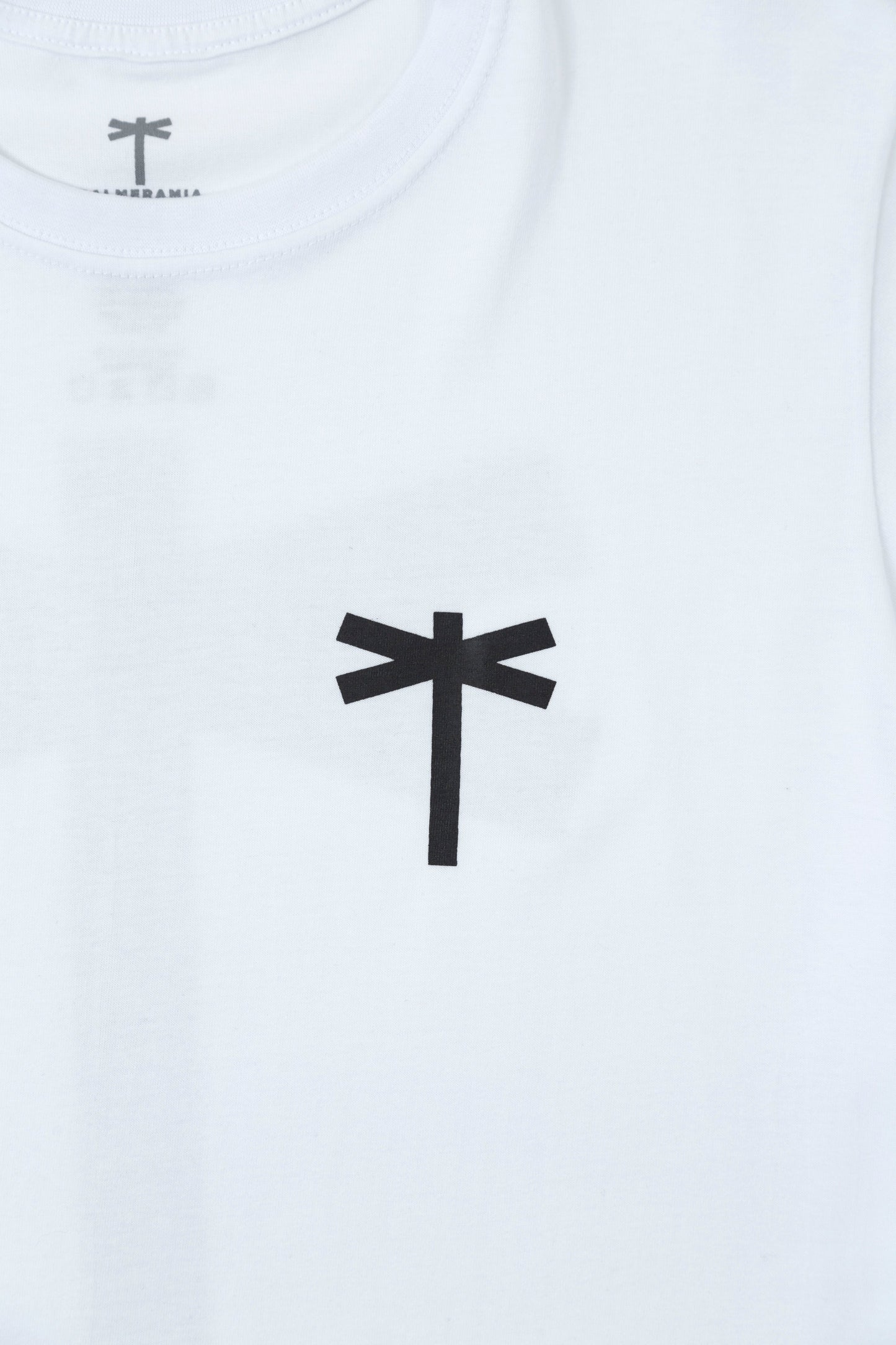 WHITE CLASSIC LOGO SEMI-OVERSIZED TEE